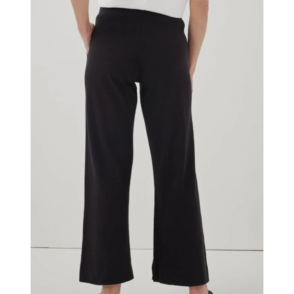 Pact Black Wide Leg Airplane Charcoal Gray Sweatpants Medium Loungewear Organic - Picture 4 of 12